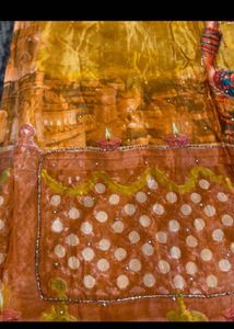 Vibrant Yellow suit  with Traditional Print