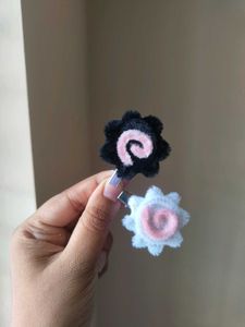 Fluffy Narutomaki Fishcake Swirl Hair Clips Set