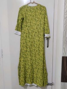 White Kurta Set with attached Printed Jacket