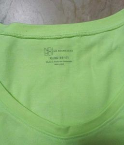 Combo of Neon Green &amp; Peach T-Shirts