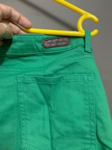 Bare Denim Green Shorts