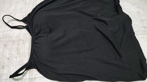 Classic Black Spaghetti Top with Built-in Bra |