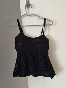 Sparkly Black Camisole Top