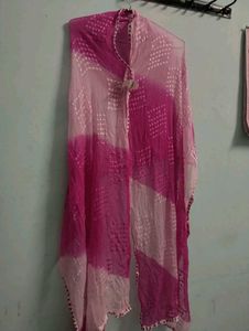 Beautiful Pink Embroidered Dupatta georgette