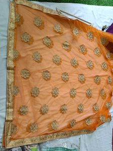 Orange Embroidered dupatta 🧡