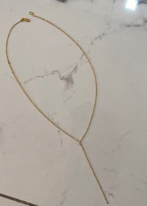 Elegant Gold plated drop chain Necklace