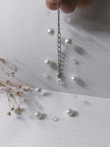 Invisible Necklace Pearl &amp; Crystal Choker