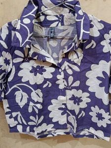 Stylish Floral Print Button-Up Top