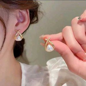 Elegant Pearl &amp; Gemstone Earrings combo of 2