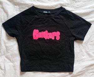 Bonkers Corner black graphic crop top