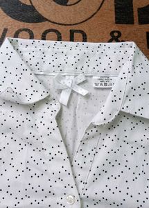 Cute Polka Dot Button-Up Top