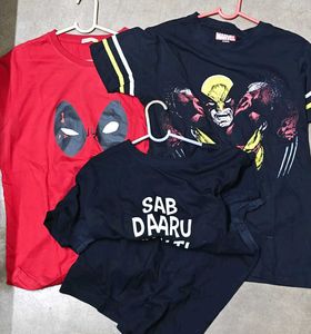 Bewakoof Deadpool Wolverine Tshirts Bundle of 3