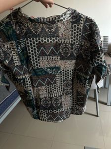 Bohemian Print Short Sleeve Top