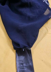 H&amp;M Women Navy Blue Printed Tie-Up Top