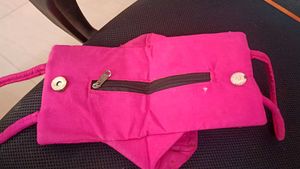 hand made Vibrant Pink Embroidered Bag