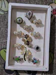 Assorted Rhinestone Rings Set
