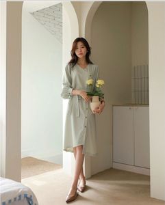 Mint Green Button-Up Dress