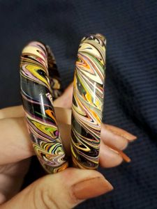 y2k Vibrant Marbled Bangles. (laakh bangles)