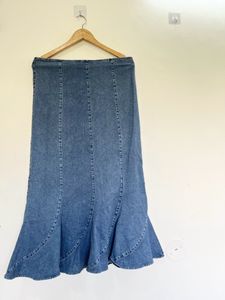 Pinteresty Denim Maxi Skirt