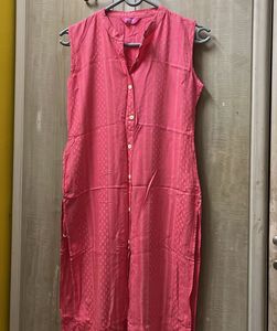 Pink Sleeveless Kurta