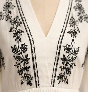 Boho Embroidered White top