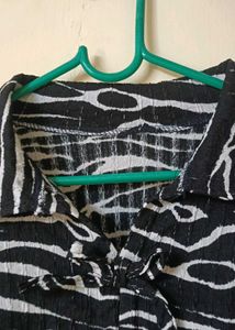 Stylish Zebra Print Button-Up Shirt