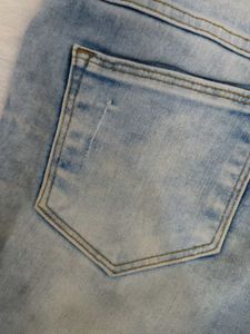 Distressed Light Wash Denim Shorts