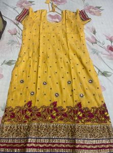 Yellow Embellished Salwar suit
