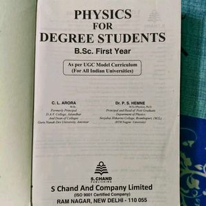 Physics For Degree Students B.Sc. First Year