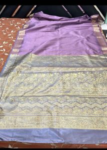 Elegant Lavender Silk Saree