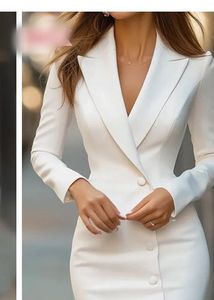 Elegant White Blazer Dress