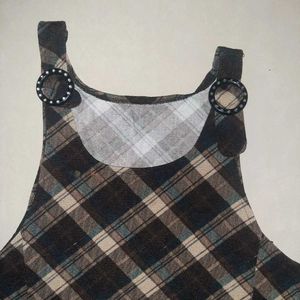 🤎 Elegant &amp; Rare Plaid Pinafore Mini Dress
