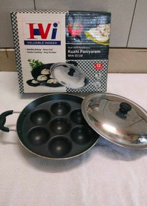Non-Stick Kuzhi Paniyaram Pan with SS Lid