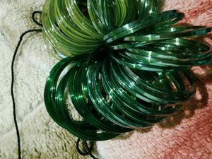 Chroma Jade Glass Bangles Set