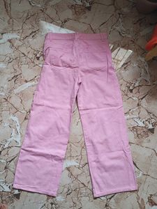 Pink Wide Leg Jeans