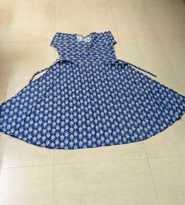 Blue Printed Ethnic Gown 📍Free Delivery