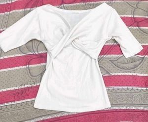 Twisted Front White Top