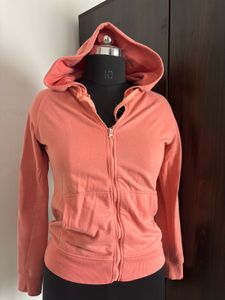 Coral Zip-Up Hoodie