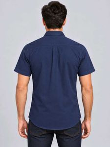 Men's Navy Blue Short Sleeve Shirt