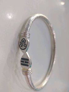 Silver Om & Shiva Lingam Bangle