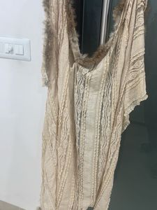 Elegant Lace Vest with Fur Trim