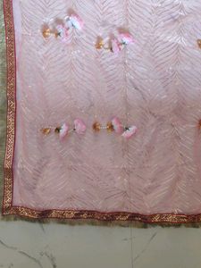 Beautiful Pink Dupatta with Embellishments