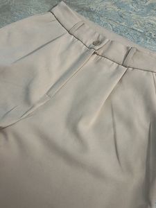 Wide Leg Beige Trousers - High waisted