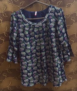 Floral Print Bell Sleeve Top