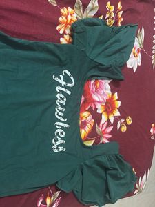 Green 'Flawless' Puff Sleeve Tee