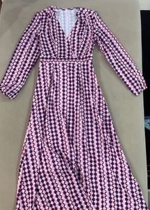 Retro Geometric Print Maxi Dress
