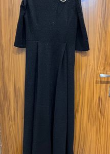 sparkly Chic Black Cold Shoulder Dress