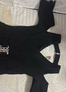 Chic Black off Shoulder Dress and dangree
