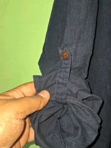 Max Men's Blue Cotton Shirt of 1