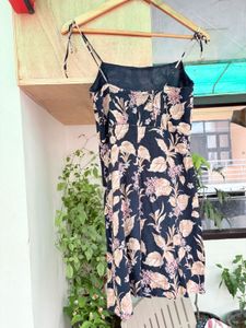 Navy Floral Print Mini Dress